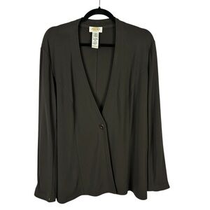 Vintage Talbots Classic Long Sleeve One Button Blazer Cardigan 1X Brown